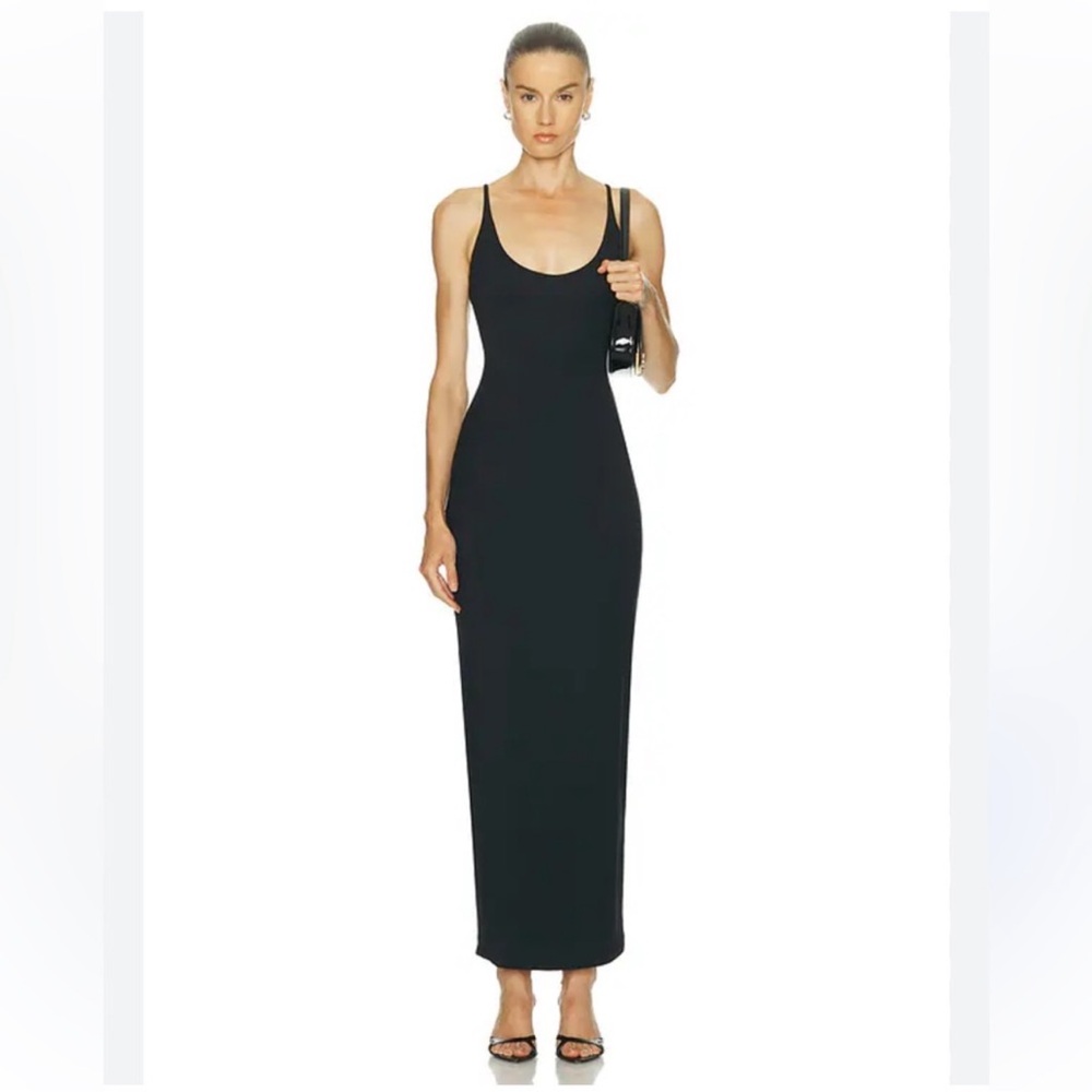 SKIMS NWT Smooth Lounge Skimpy Scoop Neck Dress - Obsidian